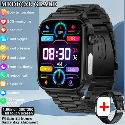 Medical Grade Smart Watch women 2024 New Blood Lipid Uric Acid Bluetooth Call Monitor SOS Watches Sport Health Smartwatch WoMen