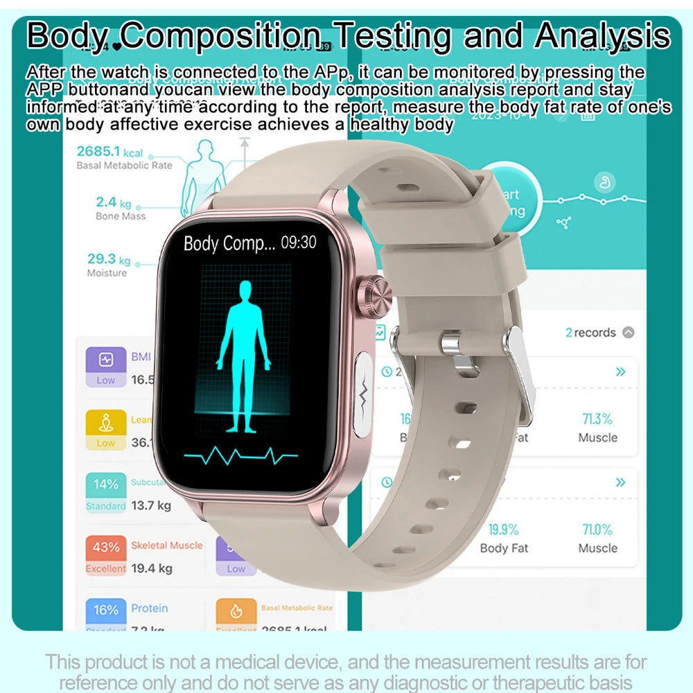 Medical Grade Smart Watch women 2024 New Blood Lipid Uric Acid Bluetooth Call Monitor SOS Watches Sport Health Smartwatch WoMen