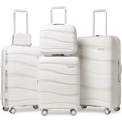 Melalenia Luggage Sets 3 Piece Expandable Suitcase Set, PP Hardshell Suitcase with Spinner Wheels,Lightweight Carry On Luggage - MarvelouStoree