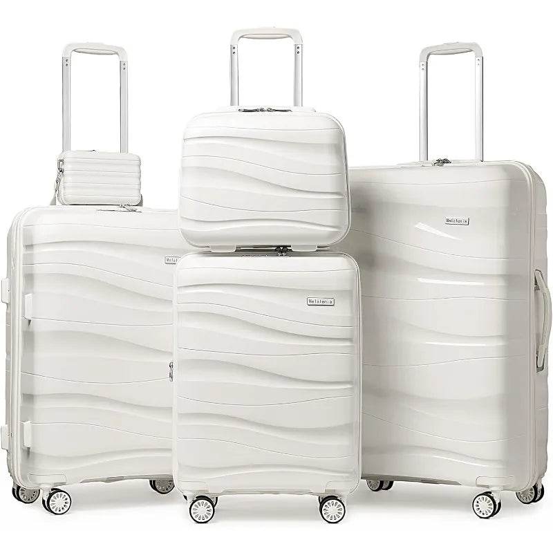 Melalenia Luggage Sets 3 Piece Expandable Suitcase Set, PP Hardshell Suitcase with Spinner Wheels,Lightweight Carry On Luggage - MarvelouStoree