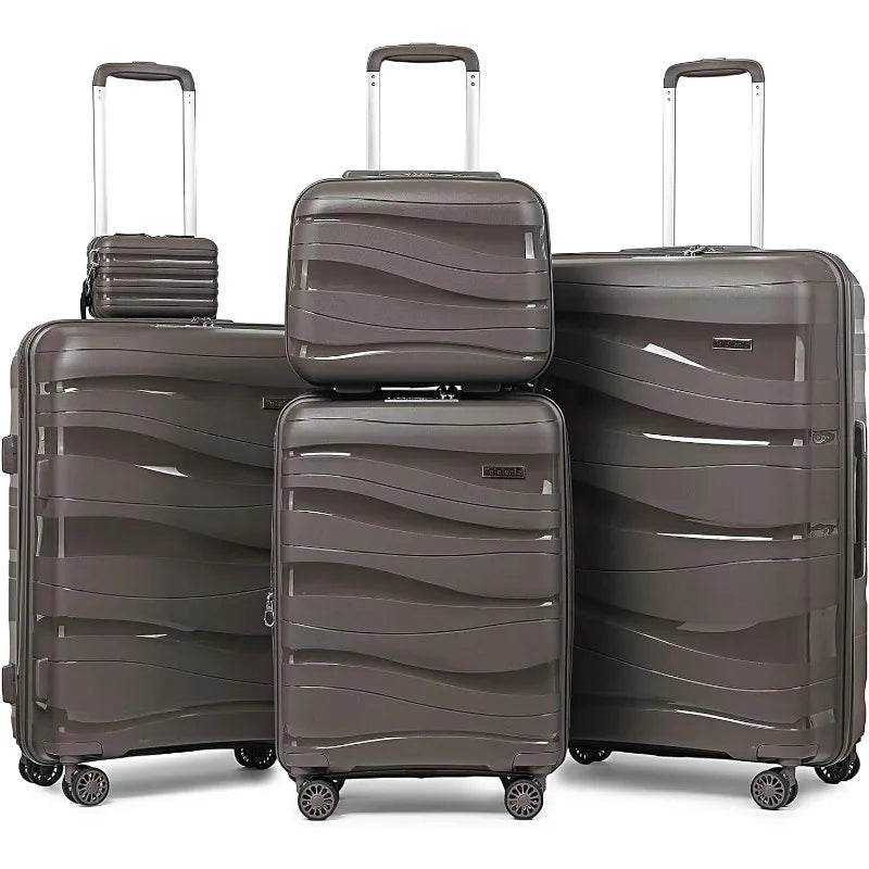 Melalenia Luggage Sets 3 Piece Expandable Suitcase Set, PP Hardshell Suitcase with Spinner Wheels,Lightweight Carry On Luggage - MarvelouStoree