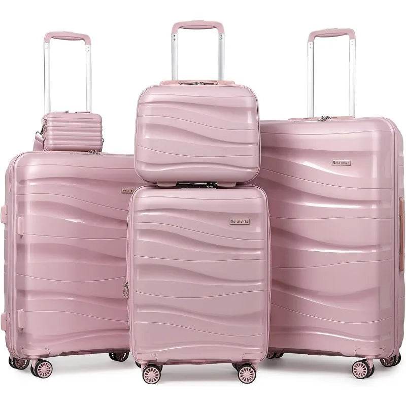 Melalenia Luggage Sets 3 Piece Expandable Suitcase Set, PP Hardshell Suitcase with Spinner Wheels,Lightweight Carry On Luggage - MarvelouStoree