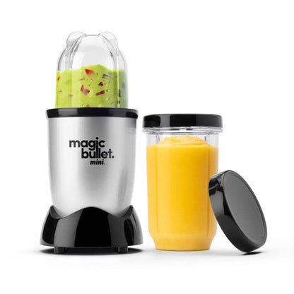 Mini 14 oz. Compact Personal Blender Silver/Black, Cross Blade is Made from Stainless steel and Cups are Made BPA-Free Plastic - MarvelouStoree