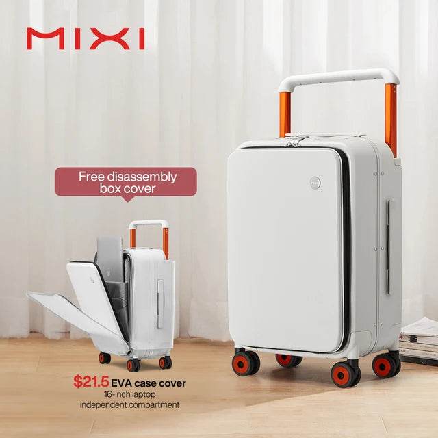 Mixi New Design Wide Handle Suitcase Men Carry-On Luggage Women Travel Trolley Case 20 Inch Cabin PC Aluminum Frame M9275 - MarvelouStoree