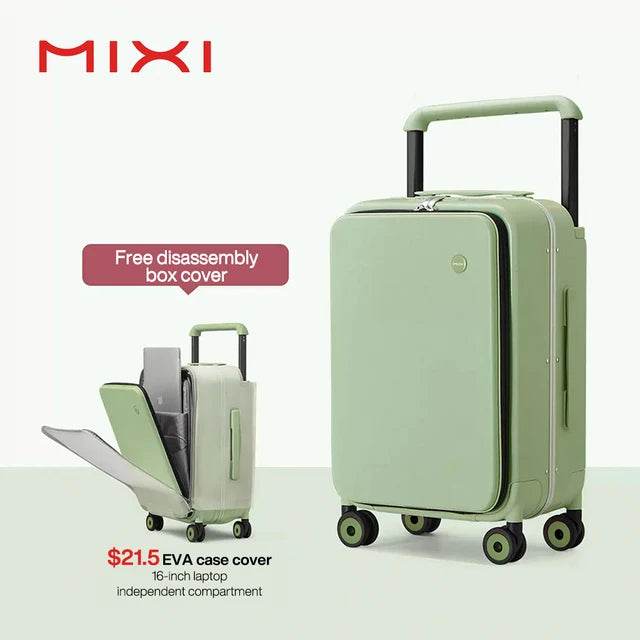 Mixi New Design Wide Handle Suitcase Men Carry-On Luggage Women Travel Trolley Case 20 Inch Cabin PC Aluminum Frame M9275 - MarvelouStoree