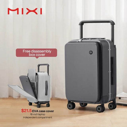 Mixi New Design Wide Handle Suitcase Men Carry-On Luggage Women Travel Trolley Case 20 Inch Cabin PC Aluminum Frame M9275 - MarvelouStoree