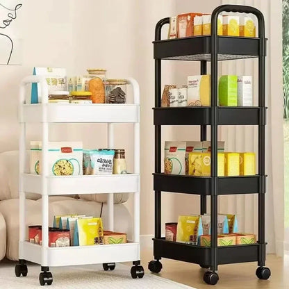 Maveloustoree Multi-Layer Trolley Rack Kitchen Floor Bedroom Baby Snacks Mobile Bathroom Bathroom Storage Storage Rack