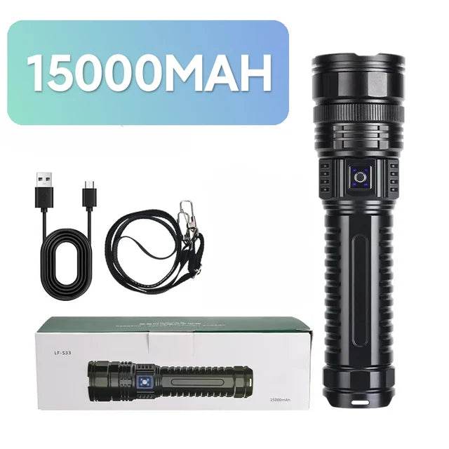 NEW 1000000LM High Power Led Flashlights Built-in Battery 15000mah Tactical Flashlight Emergency Spotlight Most Powerful Lantern - MarvelouStoree