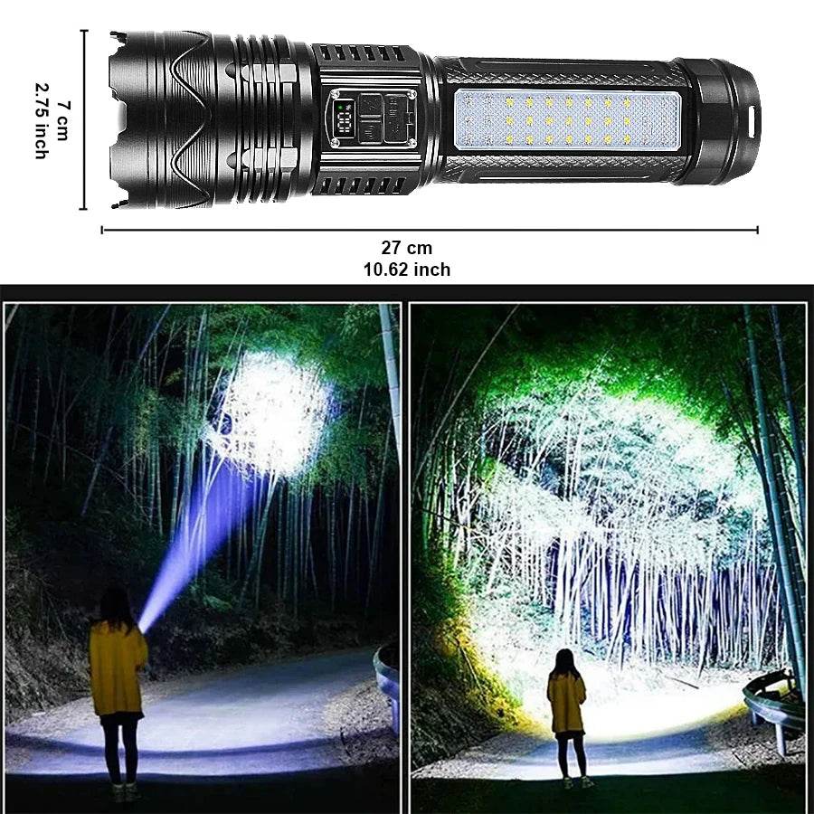 NEW 1000000LM High Power Led Flashlights Built-in Battery 15000mah Tactical Flashlight Emergency Spotlight Most Powerful Lantern - MarvelouStoree