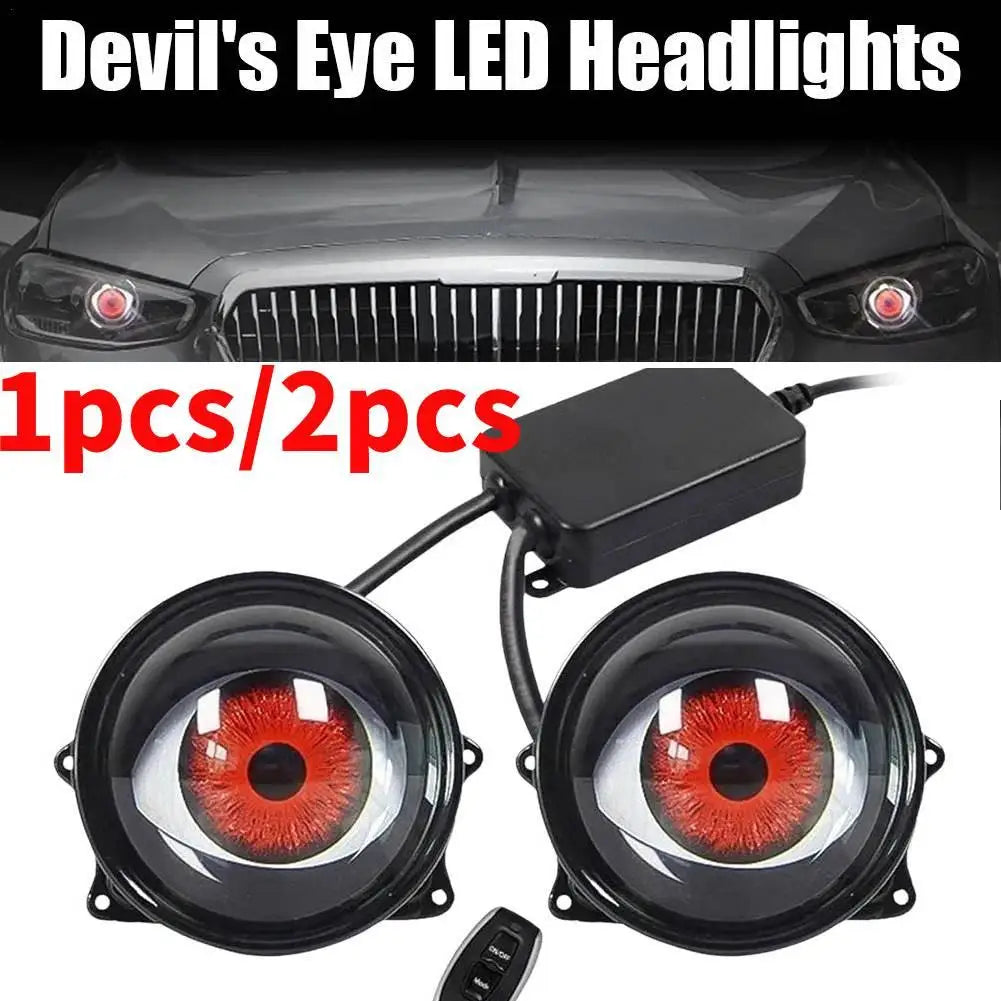 Marveloustoree NEW 3Inch 3D Dynamic unique Eye LED Car Headlights Car Light Assembly Modified Kits With Remote 6 Modes Angel Eye Light 1/2pcs