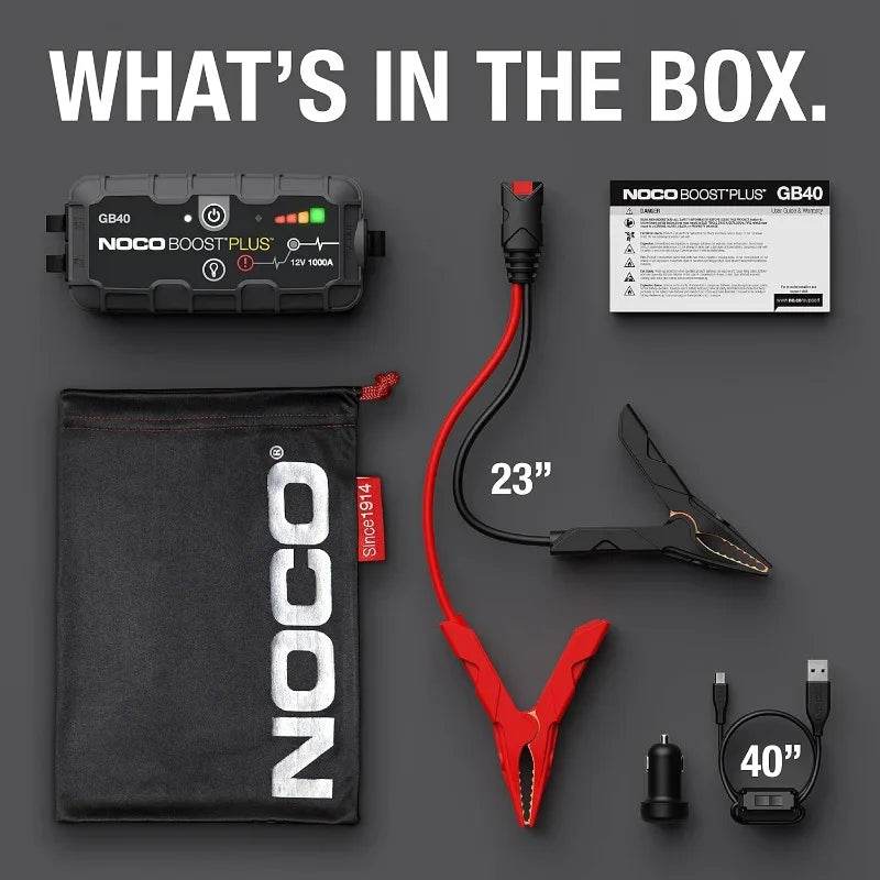 NOCO Boost Plus GB40 1000A UltraSafe Car Battery Jump Starter, 12V Battery Pack, Battery Booster, Jump Box, Portable Charger - MarvelouStoree