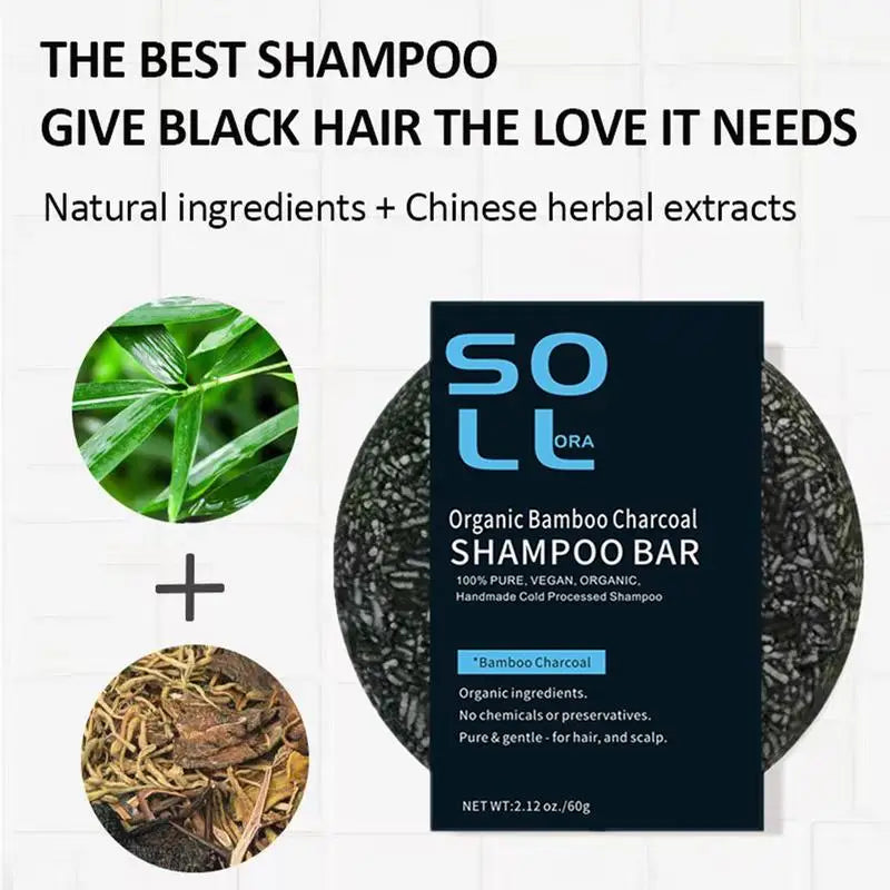 Natural Charcoal Hair Darkening Bar Solid Shampoo Bar Grey Hair Coverage Shampoo Bar White Hair Darkening Shampoo Soap