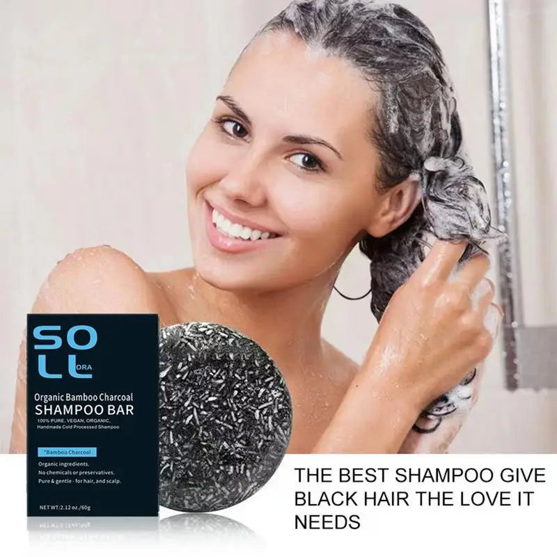 Natural Charcoal Hair Darkening Bar Solid Shampoo Bar Grey Hair Coverage Shampoo Bar White Hair Darkening Shampoo Soap