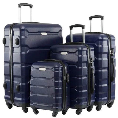 New 2024 Luggage Sets of 4 Pieces Lightweight Pull Rod Suitcase with Lock Zipper ABS+PC Luggage Boarding Case 18/22/26/28 Inch - MarvelouStoree