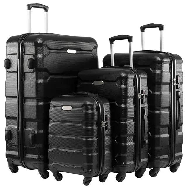 New 2024 Luggage Sets of 4 Pieces Lightweight Pull Rod Suitcase with Lock Zipper ABS+PC Luggage Boarding Case 18/22/26/28 Inch - MarvelouStoree