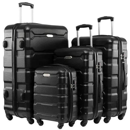 New 2024 Luggage Sets of 4 Pieces Lightweight Pull Rod Suitcase with Lock Zipper ABS+PC Luggage Boarding Case 18/22/26/28 Inch - MarvelouStoree