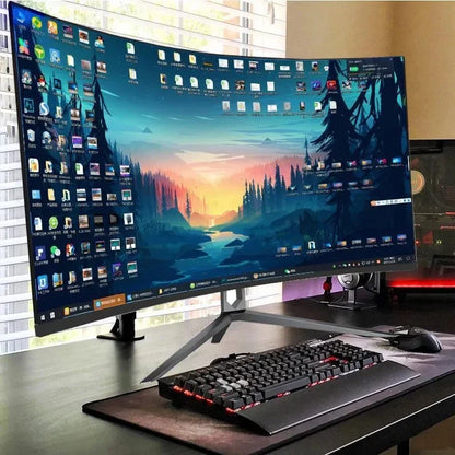 Marveloustoree New Design 75Hz 144Hz Monitors Frameless Lcd Moniteur Pc Computer Led Curved Flat Screen 27 Inch Gaming Monitor