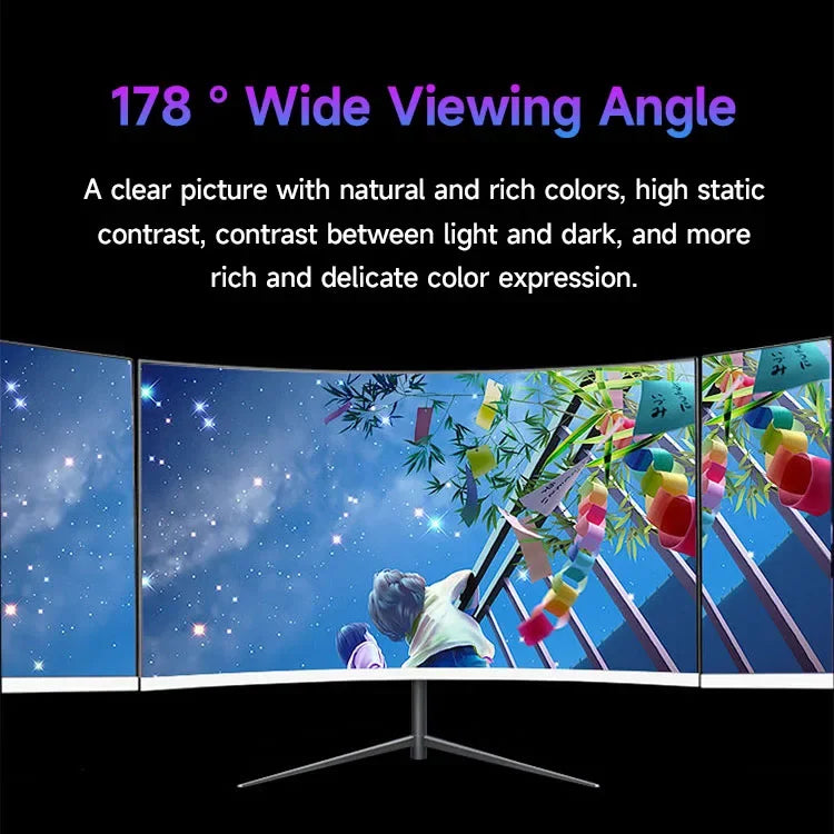 Marveloustoree New Design 75Hz 144Hz Monitors Frameless Lcd Moniteur Pc Computer Led Curved Flat Screen 27 Inch Gaming Monitor