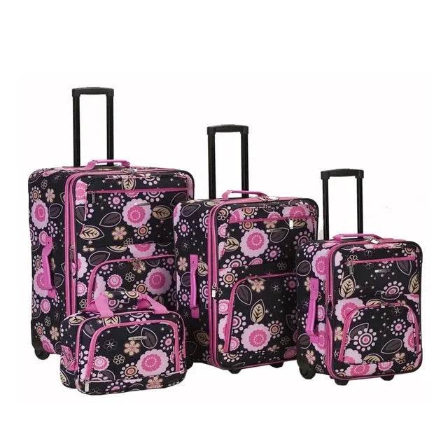 New Elegant Expandable 4-Piece Softside Luggage Set - Impulse F108 Luggage for Upscale Travel Needs & Outings. - MarvelouStoree