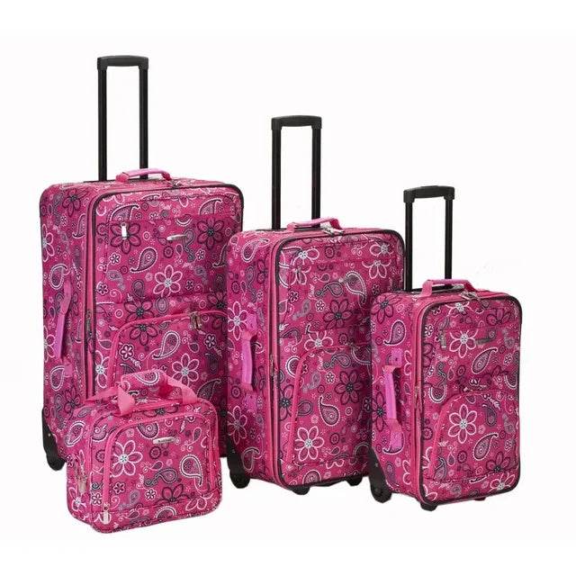 New Elegant Expandable 4-Piece Softside Luggage Set - Impulse F108 Luggage for Upscale Travel Needs & Outings. - MarvelouStoree