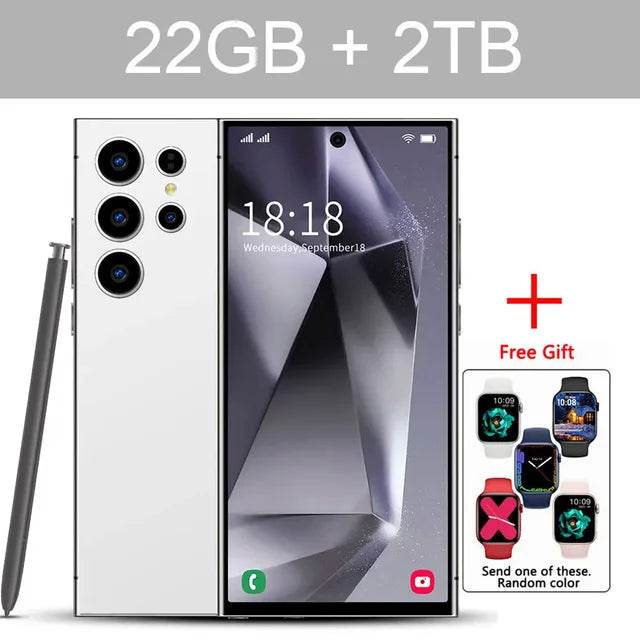 New S24 Ultra 7.3HD Cellphones CASES Global Version 4G 5G Original Smartphone Dual SIM Android 14 Cell Phone 7800mAh Mobile Phones - MarvelouStoree