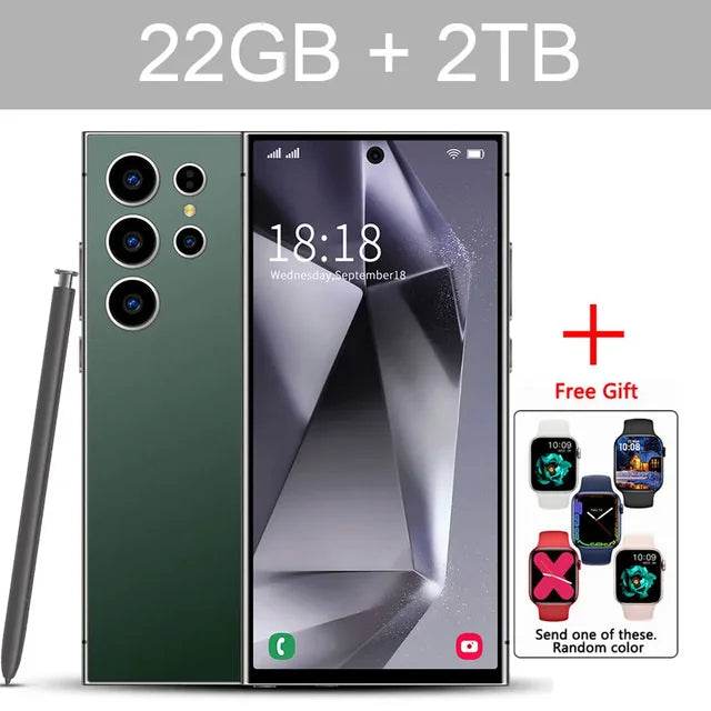 New S24 Ultra 7.3HD Cellphones CASES Global Version 4G 5G Original Smartphone Dual SIM Android 14 Cell Phone 7800mAh Mobile Phones - MarvelouStoree