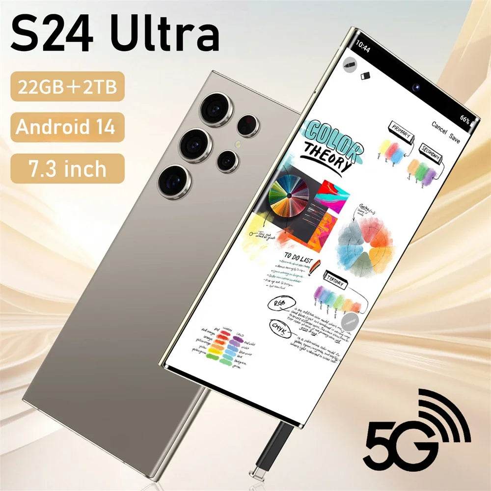 New S24 Ultra 7.3HD Cellphones CASES Global Version 4G 5G Original Smartphone Dual SIM Android 14 Cell Phone 7800mAh Mobile Phones - MarvelouStoree