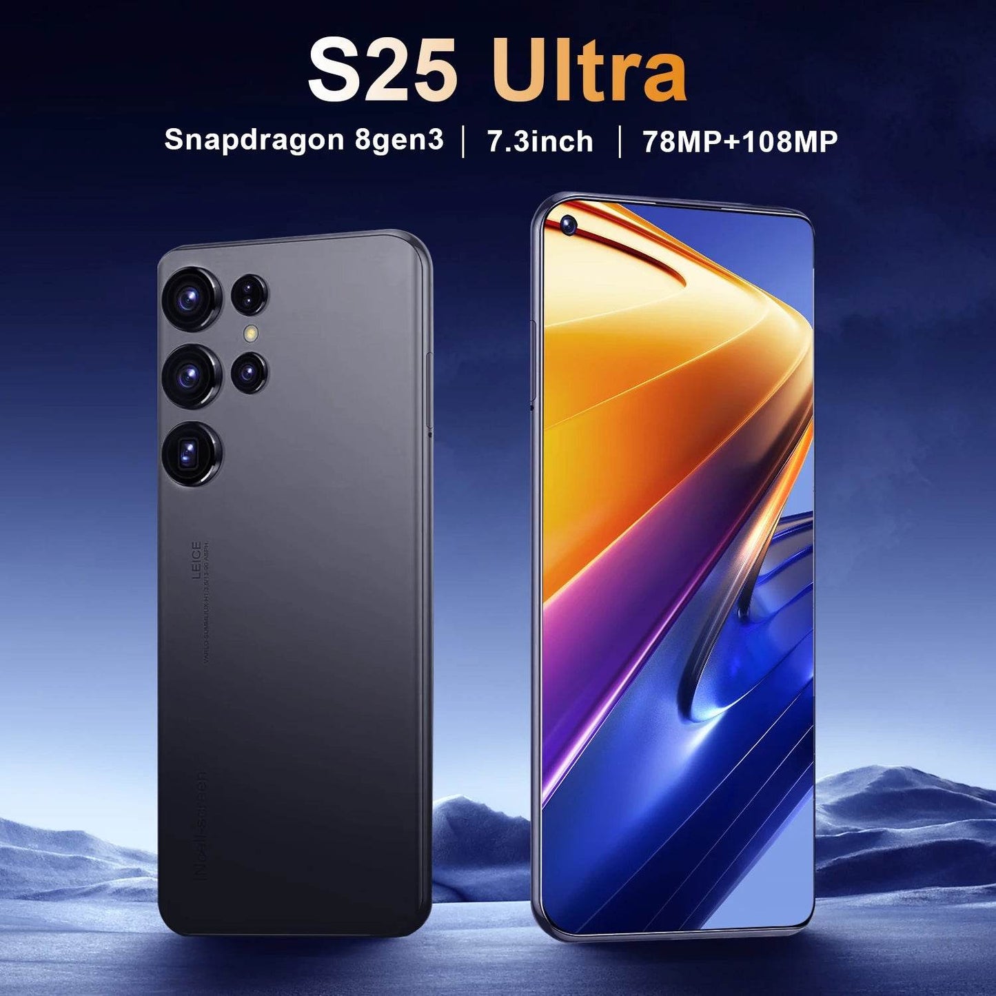 New S25 smartphone 5G 7.3-inch high-definition Android 14 Snapdragon 8gen3 10core dual SIM phone 7800mAh unlocking smartphone - MarvelouStoree