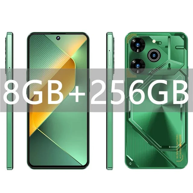 New Smartphone Povo6 Pro 5G 7.3" Snapdragon 8 gen3 Android14 Cellphones Unlocked 8000mAh 16GB+1TB Telefone Global Version Mobile