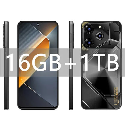 New Smartphone Povo6 Pro 5G 7.3" Snapdragon 8 gen3 Android14 Cellphones Unlocked 8000mAh 16GB+1TB Telefone Global Version Mobile