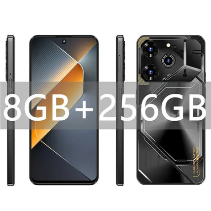 New Smartphone Povo6 Pro 5G 7.3" Snapdragon 8 gen3 Android14 Cellphones Unlocked 8000mAh 16GB+1TB Telefone Global Version Mobile