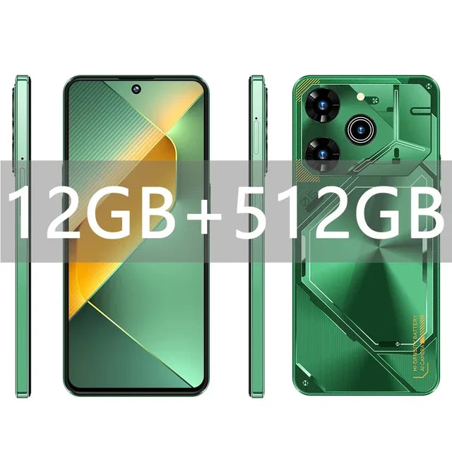 New Smartphone Povo6 Pro 5G 7.3" Snapdragon 8 gen3 Android14 Cellphones Unlocked 8000mAh 16GB+1TB Telefone Global Version Mobile