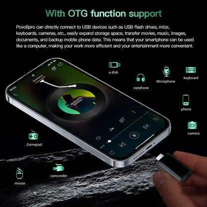 New Smartphone Povo6 Pro 5G 7.3" Snapdragon 8 gen3 Android14 Cellphones Unlocked 8000mAh 16GB+1TB Telefone Global Version Mobile