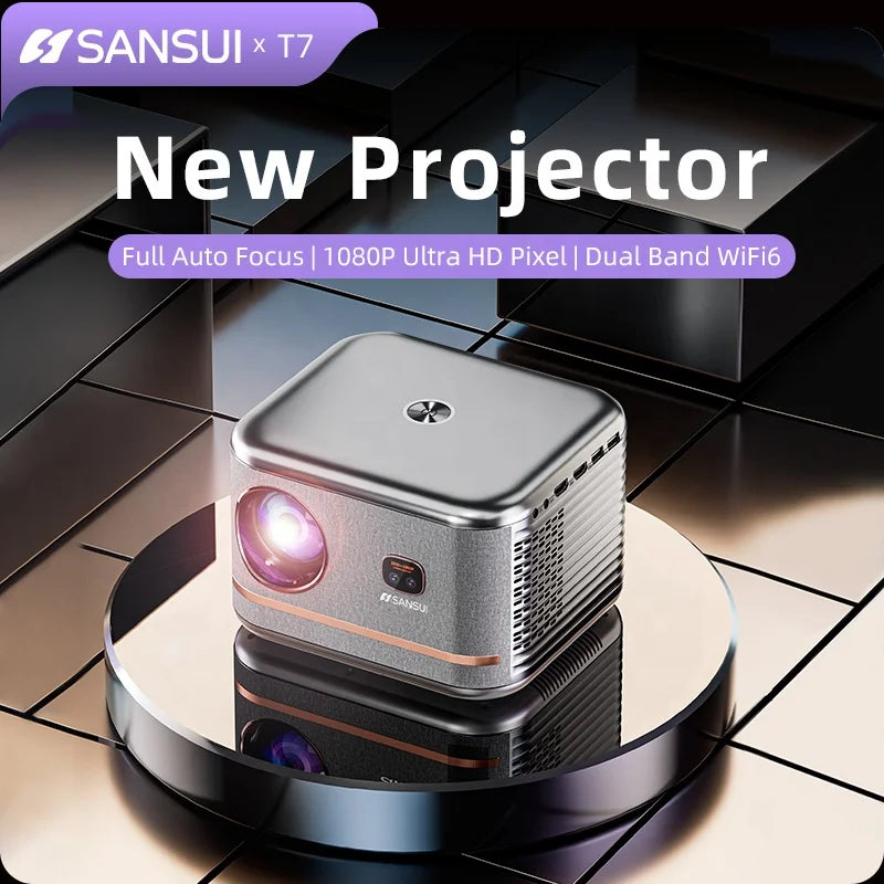 New full hd 1080p smart video projector  SANSUI  T7 portable projector 2K WIFI 6 projectors & presentation equipments