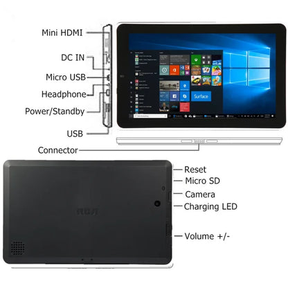 Newest 10.1 Inch RCA05 Mini Tablet PC 2GB RAM 32GB ROM Windows 10/8 Quad-Core 1280 x 800 IPS WIFI Dual Camera