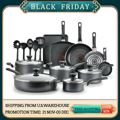 Nonstick Cookware Nonstick Cookware Set for Kitchen Pots Offers Dishwasher Safe 20 Piece Set Free Shipping Non-stick Pan Cooking