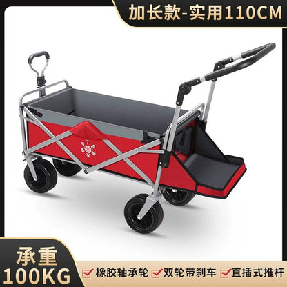 Foldable Four-Wheel Stall Kids Long Outdoor Camp Car - MarvelouStoree