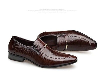 Mens Leather Shoes new Luxury Crocodile Pattern Man Business Dress Shoes Casual Social Shoe Male Wedding Footwear Zapatos Hombre