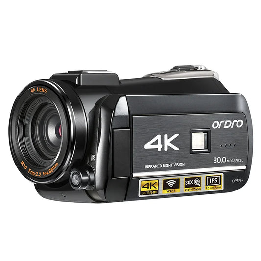 ORDRO AC3 4K Digital Video Camera Camcorder Infrared Night Vision Webcam Function for YouTube Vlog Videos Home Use Recorder