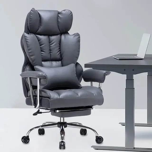 Office Chair 400LBS, Tall Office Chair, PU Leather Computer Chair, Executive Chair (with leg rest and lumbar support) - MarvelouStoree