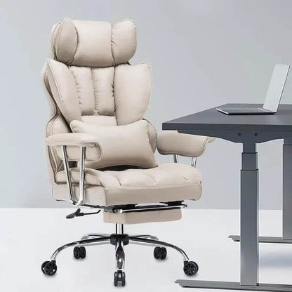 Office Chair 400LBS, Tall Office Chair, PU Leather Computer Chair, Executive Chair (with leg rest and lumbar support) - MarvelouStoree