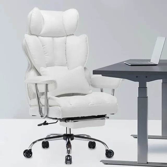 Office Chair 400LBS, Tall Office Chair, PU Leather Computer Chair, Executive Chair (with leg rest and lumbar support) - MarvelouStoree