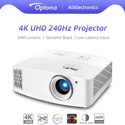 Optoma 4K Projector 3840x2160 240Hz Refresh Rate for Gaming WiFi 3D HDR Video Beamer Cinema For Home Theater UHD506