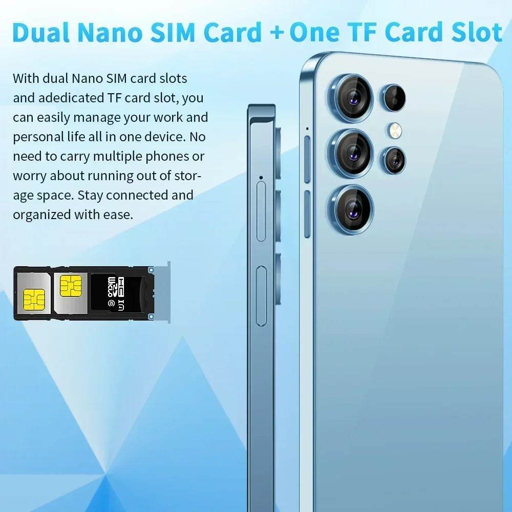 Original Global Version S24Ultra CASES Smartphone 5G 7.3Inch HD 16+1T 8800mAh 48+72MP Dual Sim Mobile Phone Android14.0 With NFC - MarvelouStoree