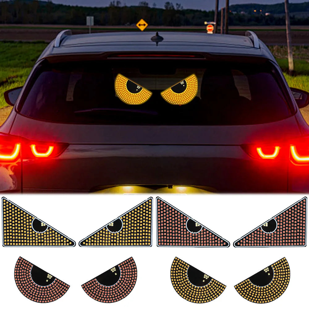 Marveloustoree Panel Eyes Light Flashing LED Decoration Light LED Signal Lights Car Windshield Glow Flexible LED For Car Windshield USB