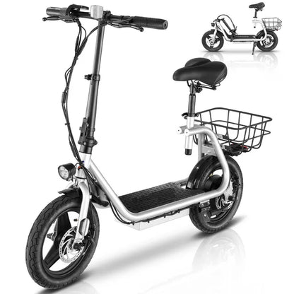 Peak 560W Electric Scooter with Seat 14" Tire, 30 Miles Ranges 20MPH Max Speed, Foldable Electric Scooter for Adults 300 LBS