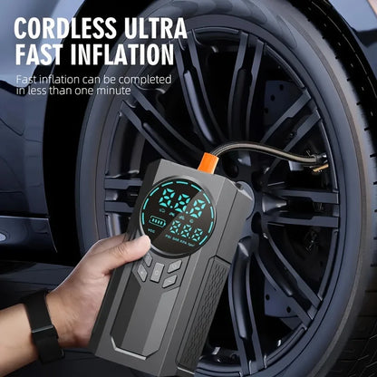 Portable Car Jump Starter with Power Bank - Rechargeable Lithium Battery Capacity, Emergency Vehicle Boost & Inflation Tool