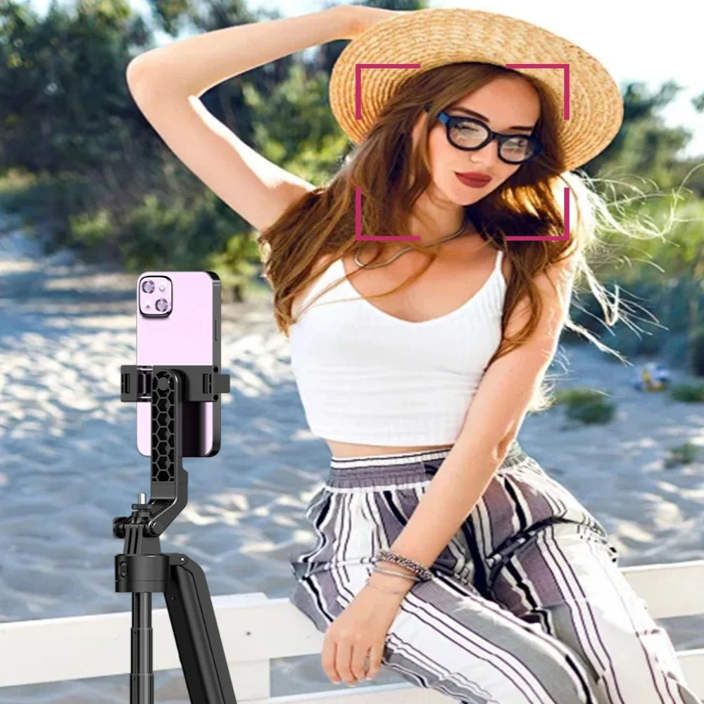 Marveloustoree Portable ai selfie tripod wireless remote control Stabilizer 360 ° rotation Facial tracking for video recording and live streaming