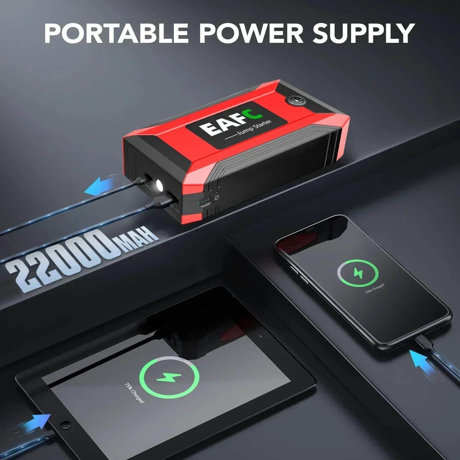 Power Bank 2000A/1200A/600A 12V Car Battery Jump Starter Portable Charger Car Booster Auto Starting Device Emergency Starter - MarvelouStoree