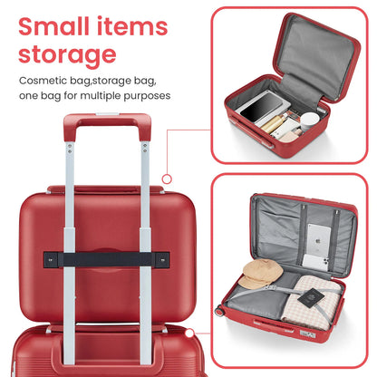 Premium Unisex Suitcase 4 Piece(14/20/24/28)Durable & Stylish Travel Companion with Lock ideal for Daily Use,Boarding,red